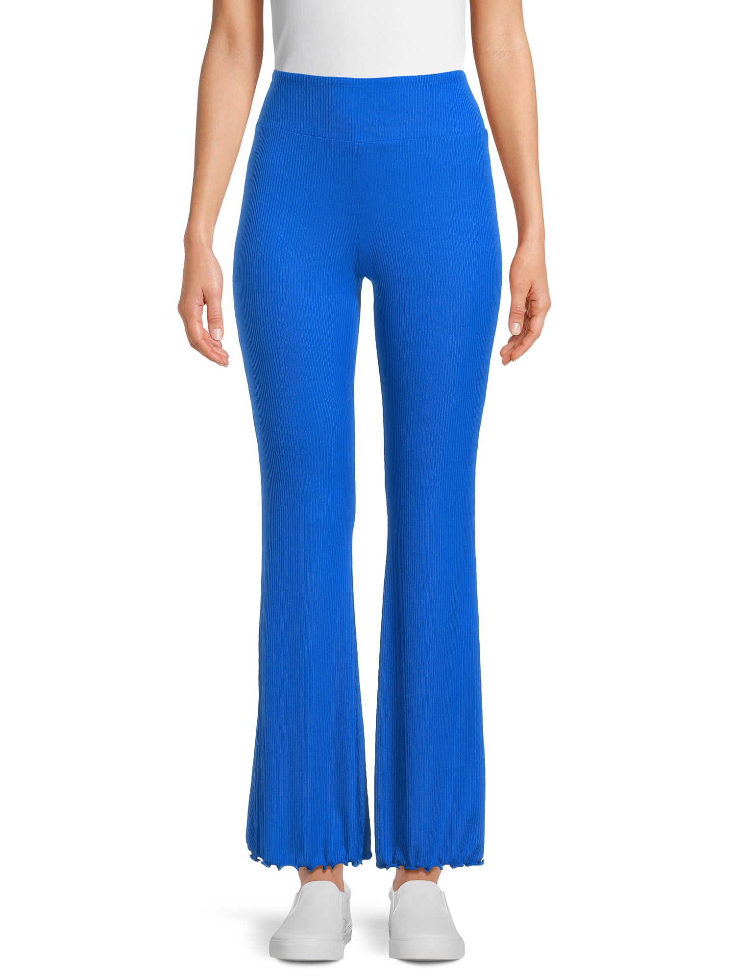 No Boundaries Women's Juniors Ribbed Flare Pants, Sizes SXXXL