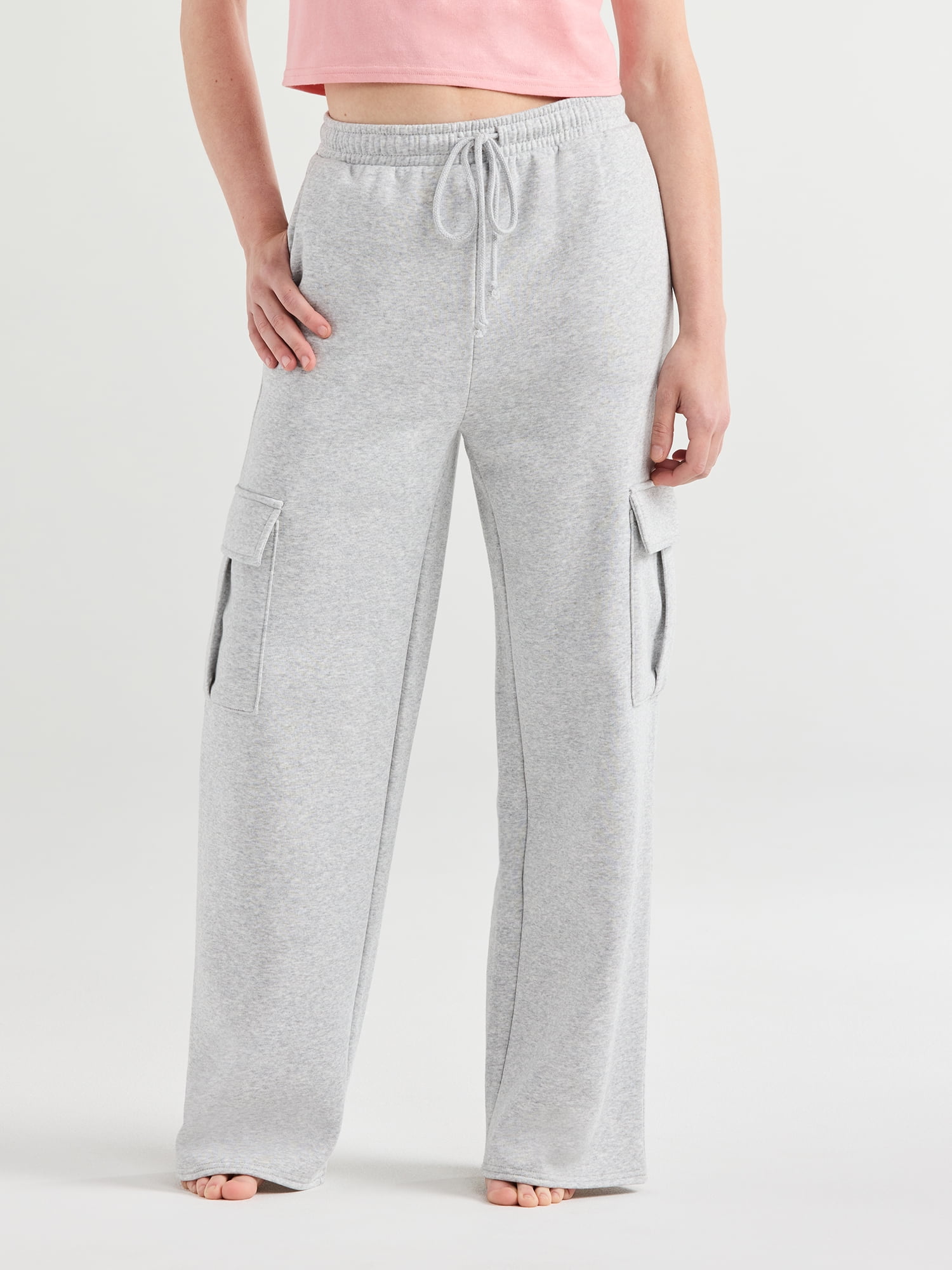 No Boundaries Women's Juniors Sleep Cargo Fleece Pants, 29