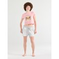 thumbnail image 1 of No Boundaries Women's Sleep Pull-On Fleece Shorts, 3" Inseam, Sizes XXS-3X, 1 of 5