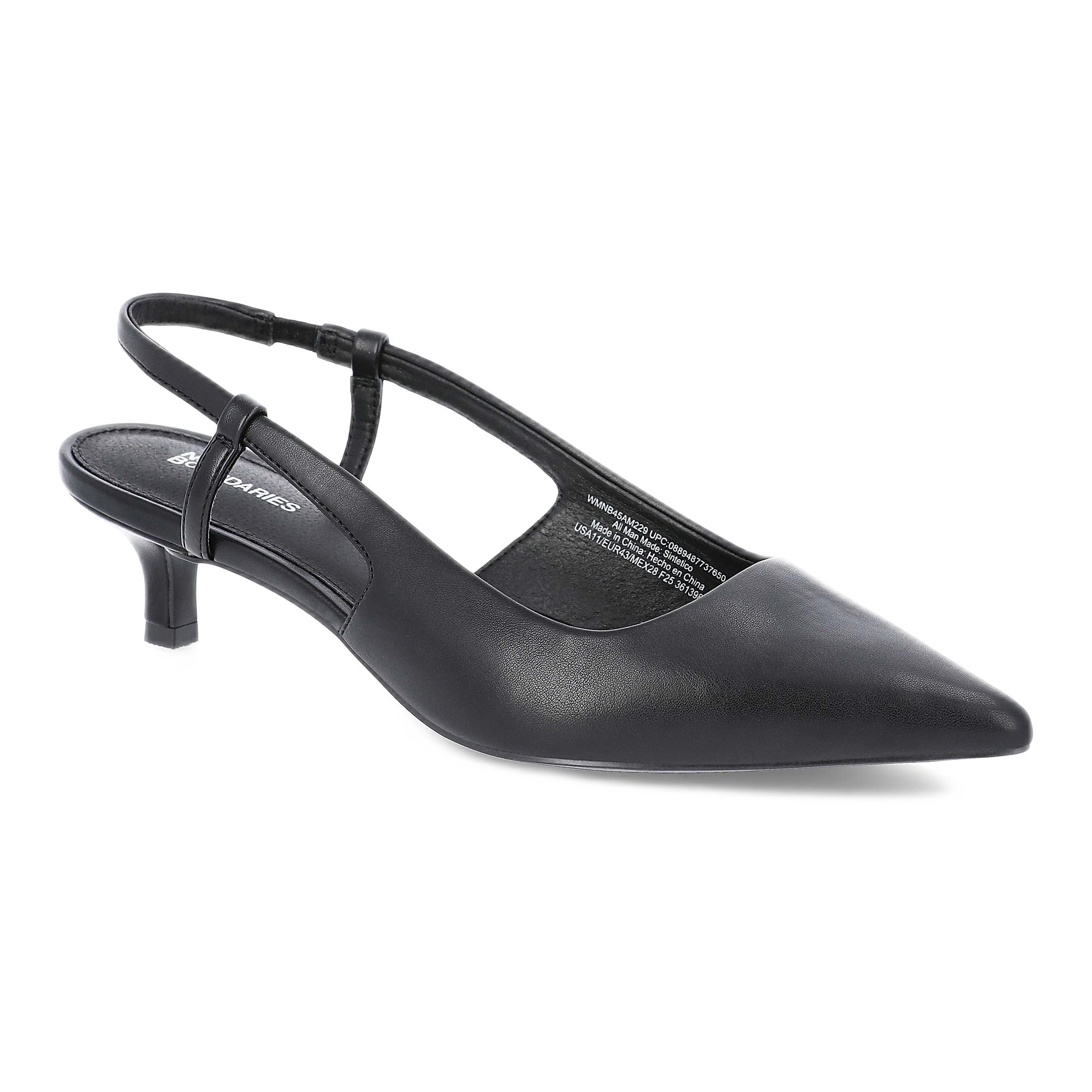 No Boundaries Faux Leather Slingback Kitten Heels, Women's