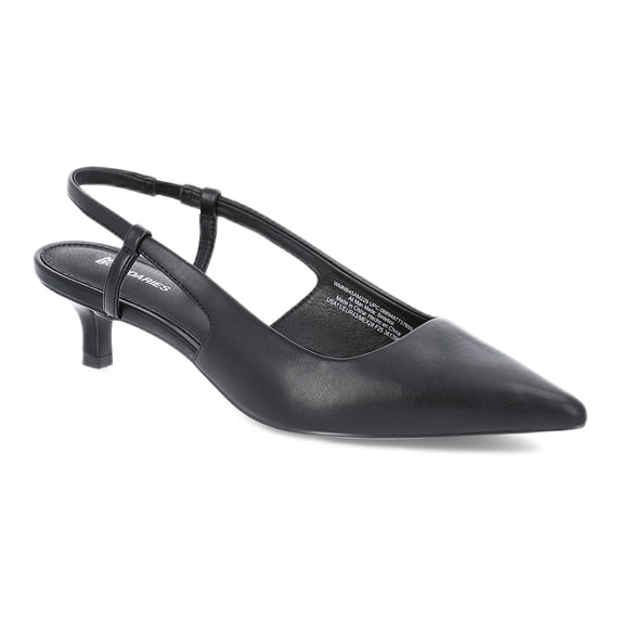 No Boundaries Faux Leather Slingback Kitten Heels, Women's