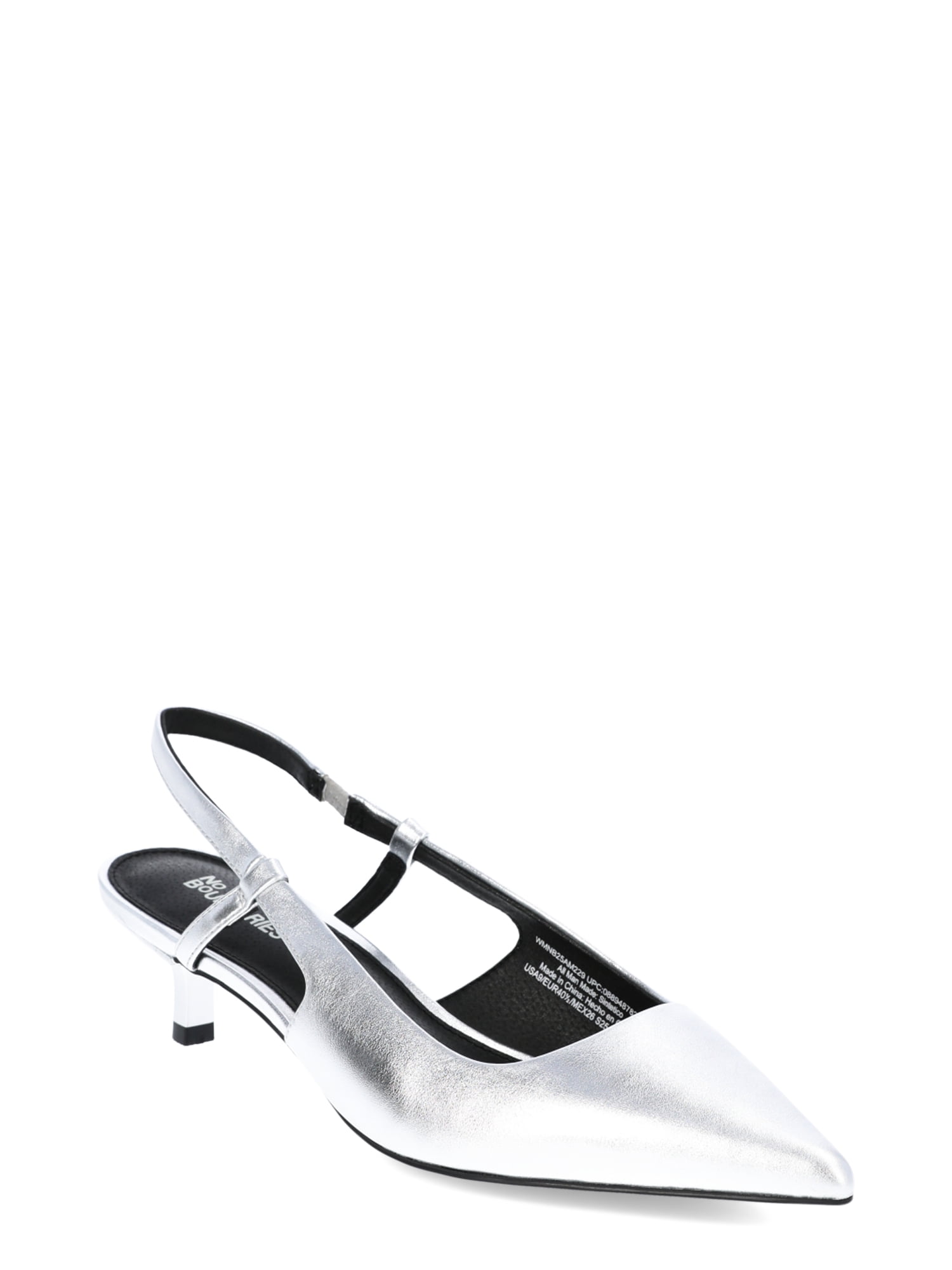 No Boundaries Faux Leather Slingback Kitten Heels, Women's