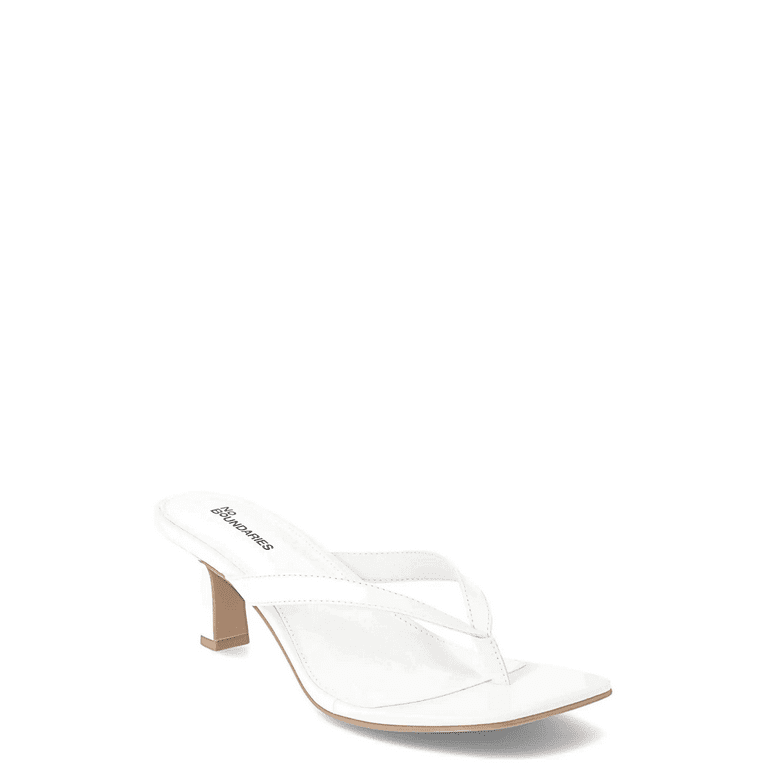 No Boundaries Kitten Heel Thong Sandals Women, inch Low Heel