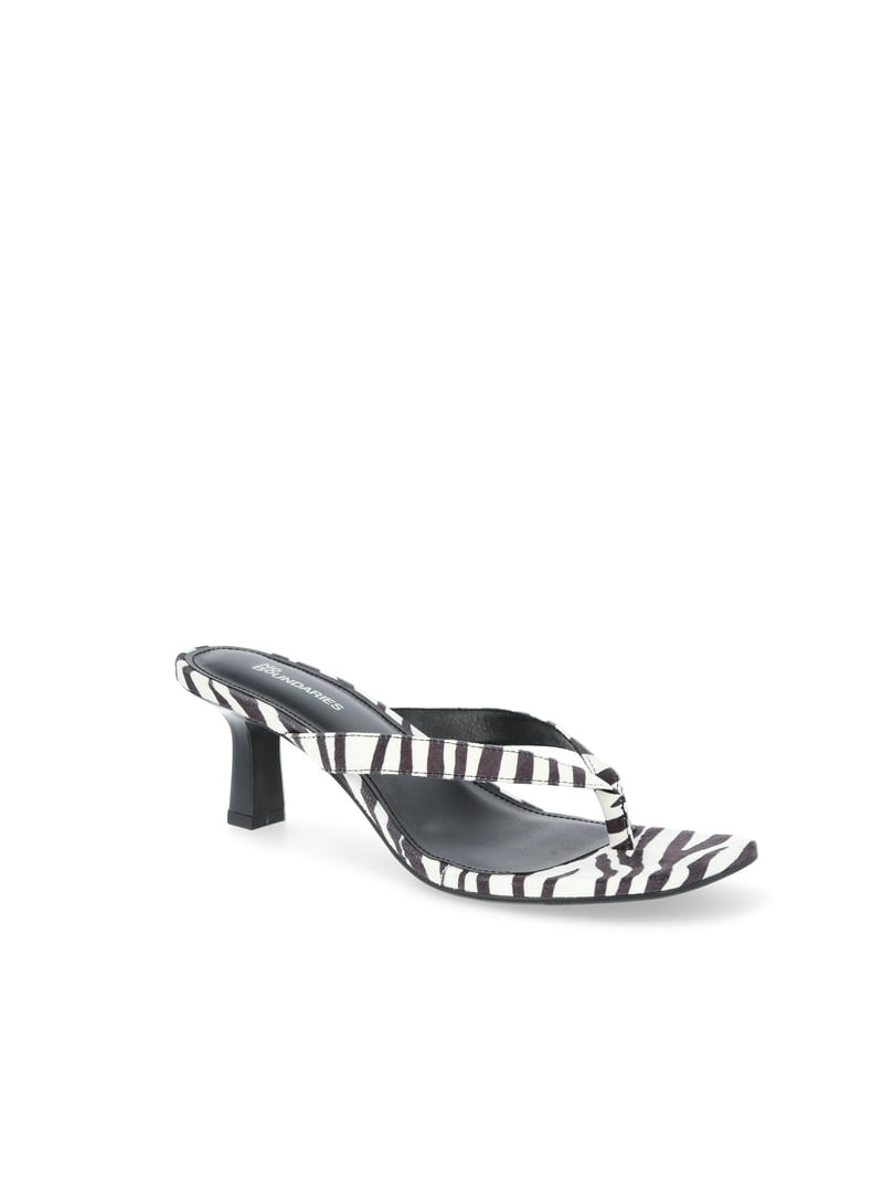 No Boundaries Women's Kitten Heel Thong Sandals Inch Dressy