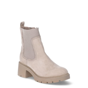 No Boundaries Women's Knit Chelsea Ankle Boots, Wide Width Available