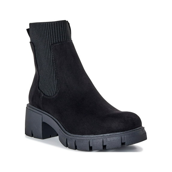 No Boundaries Women's Knit Chelsea Boots, Wide Width Available