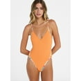 thumbnail image 1 of No Boundaries Kona Crush Binded One-Piece Swimsuit, Women's XXS-XXL, 1 of 5