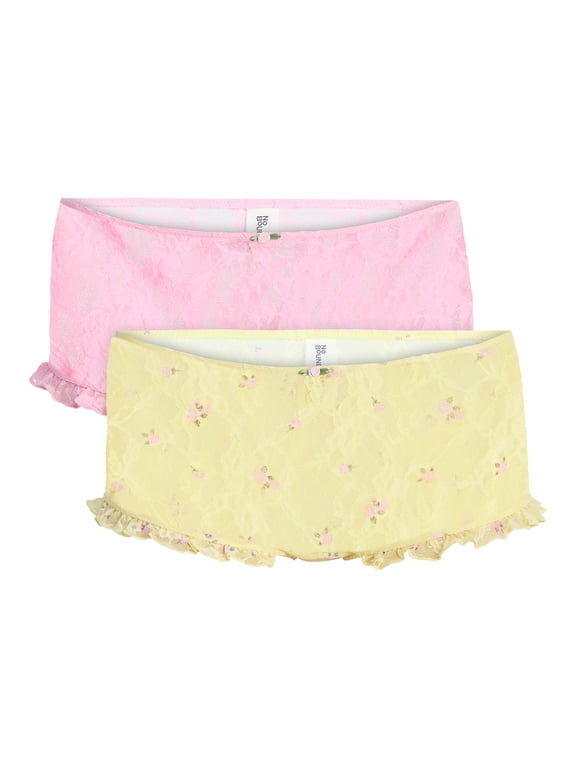 Lace Boyshort Panties, 2-Pack, Women's XS-XXXL