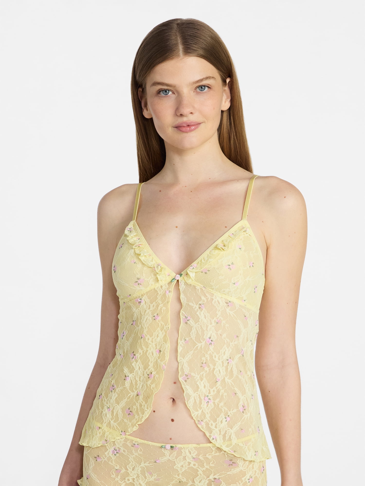 No Boundaries Lace Flyaway Cami Top, Women's XS-XXXL - Walmart.com