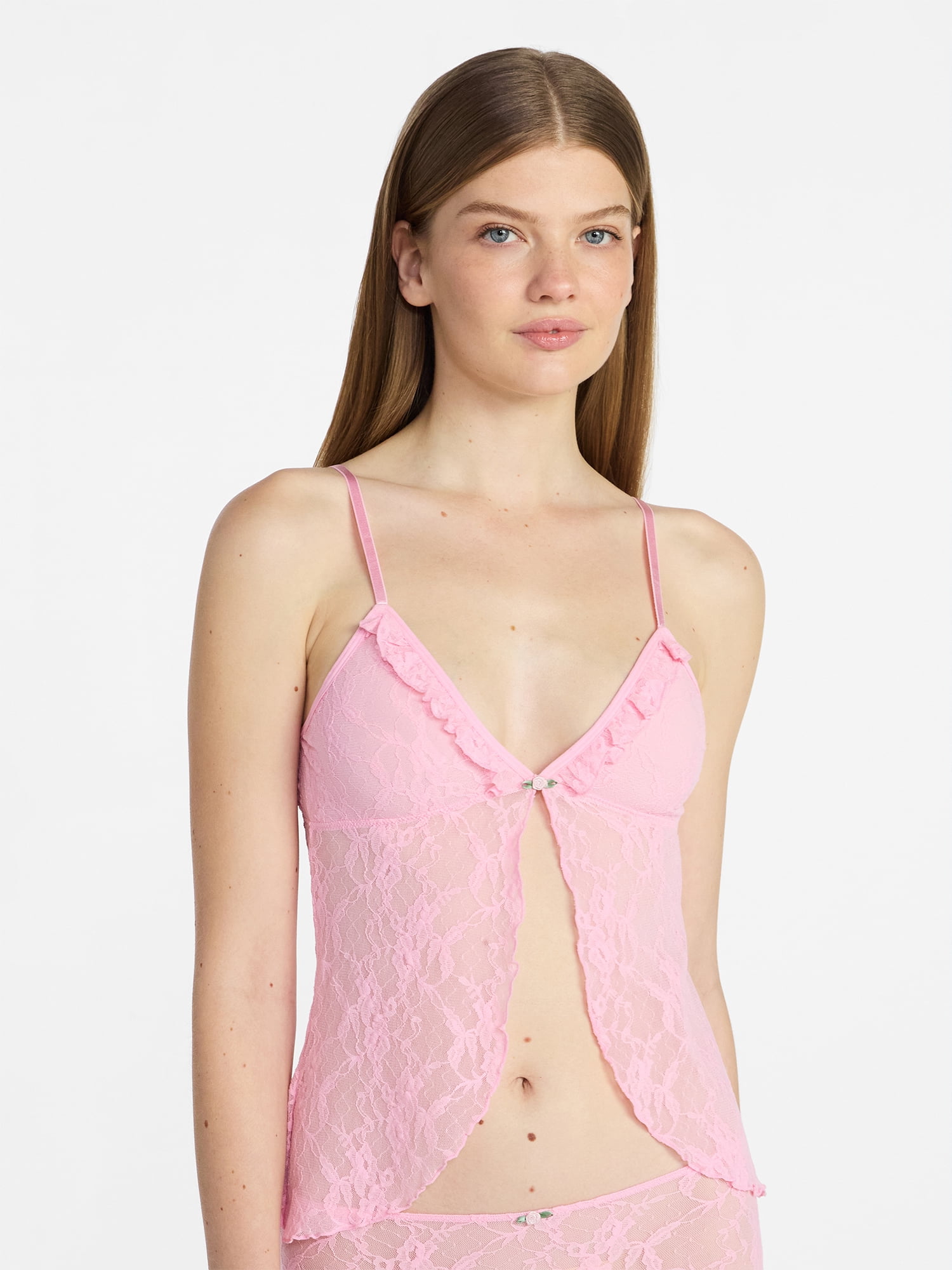 No Boundaries Lace Flyaway Cami Top, Women's XS-XXXL