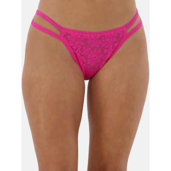 No Boundaries Women's Lace Strappy Cheeky Panty, Sizes XS to XXXL