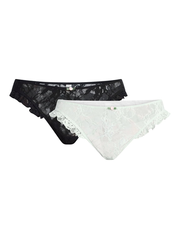 Lace Thong Panties, 2-Pack, Women's XS-XXXL