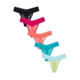 thumbnail image 1 of No Boundaries Women's Lace Thong Panties, 5-Pack, 1 of 6