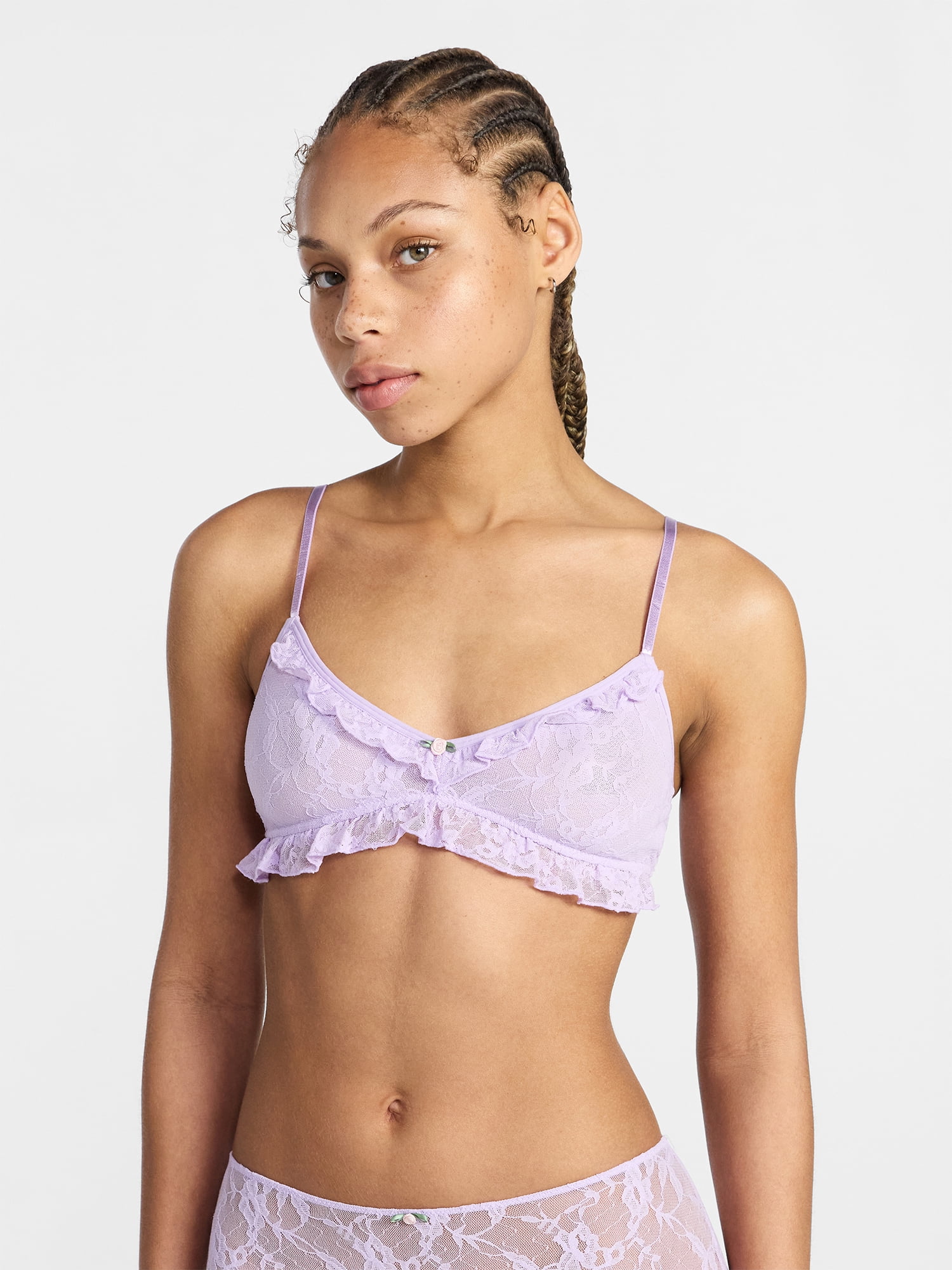 No Boundaries Lace Triangle Bralette, Women's XS-XXXL