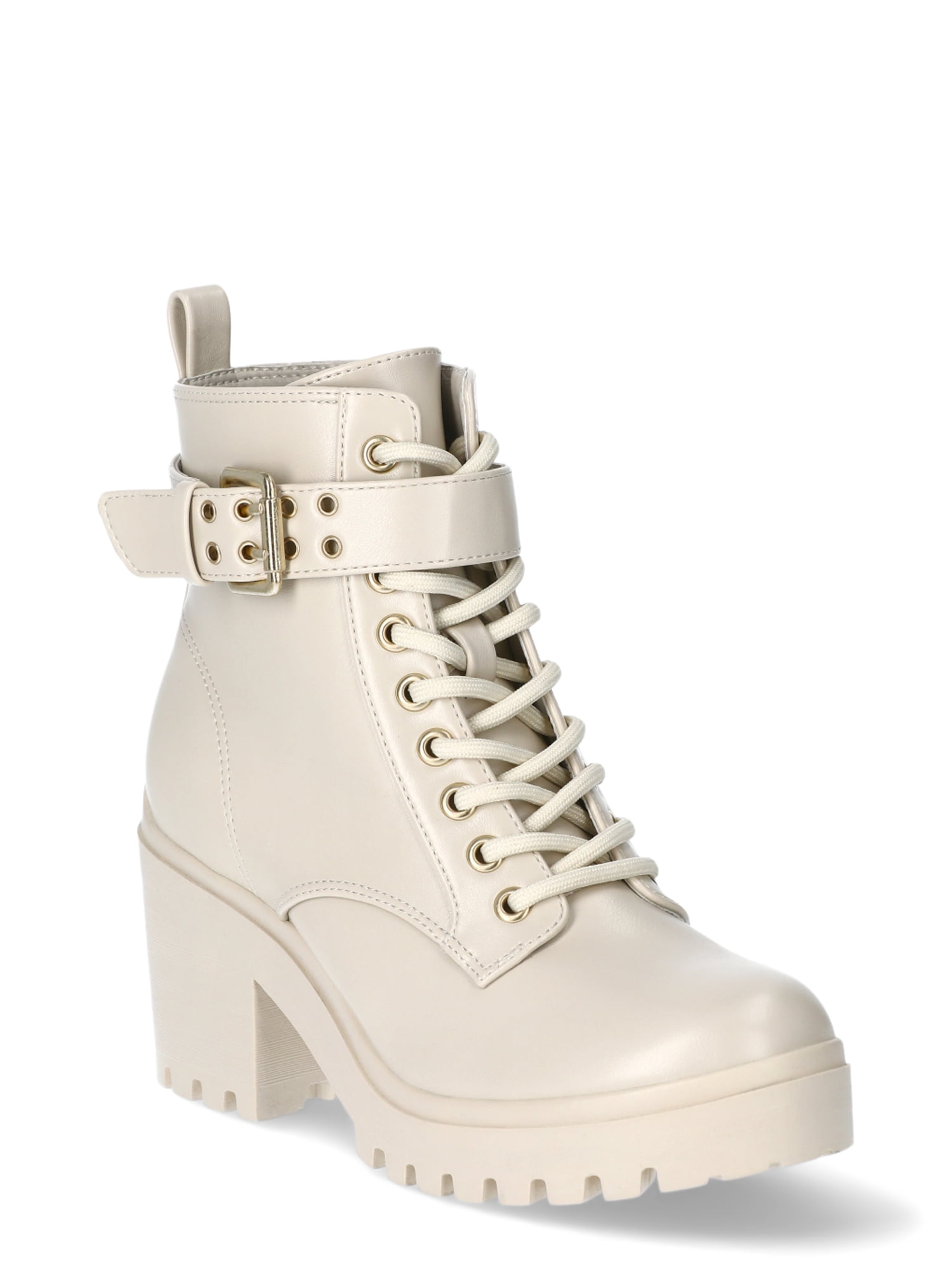 No Boundaries Women's Lace Up Motto Boot, Wide Width Available