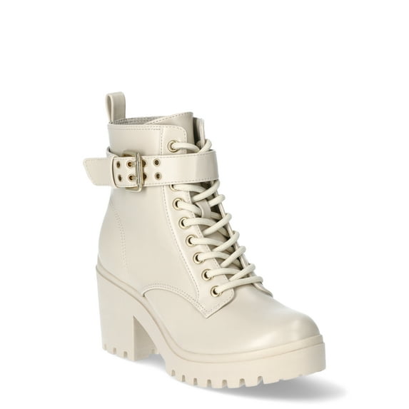 No Boundaries Women's Lace Up Motto Boot, Wide Width Available