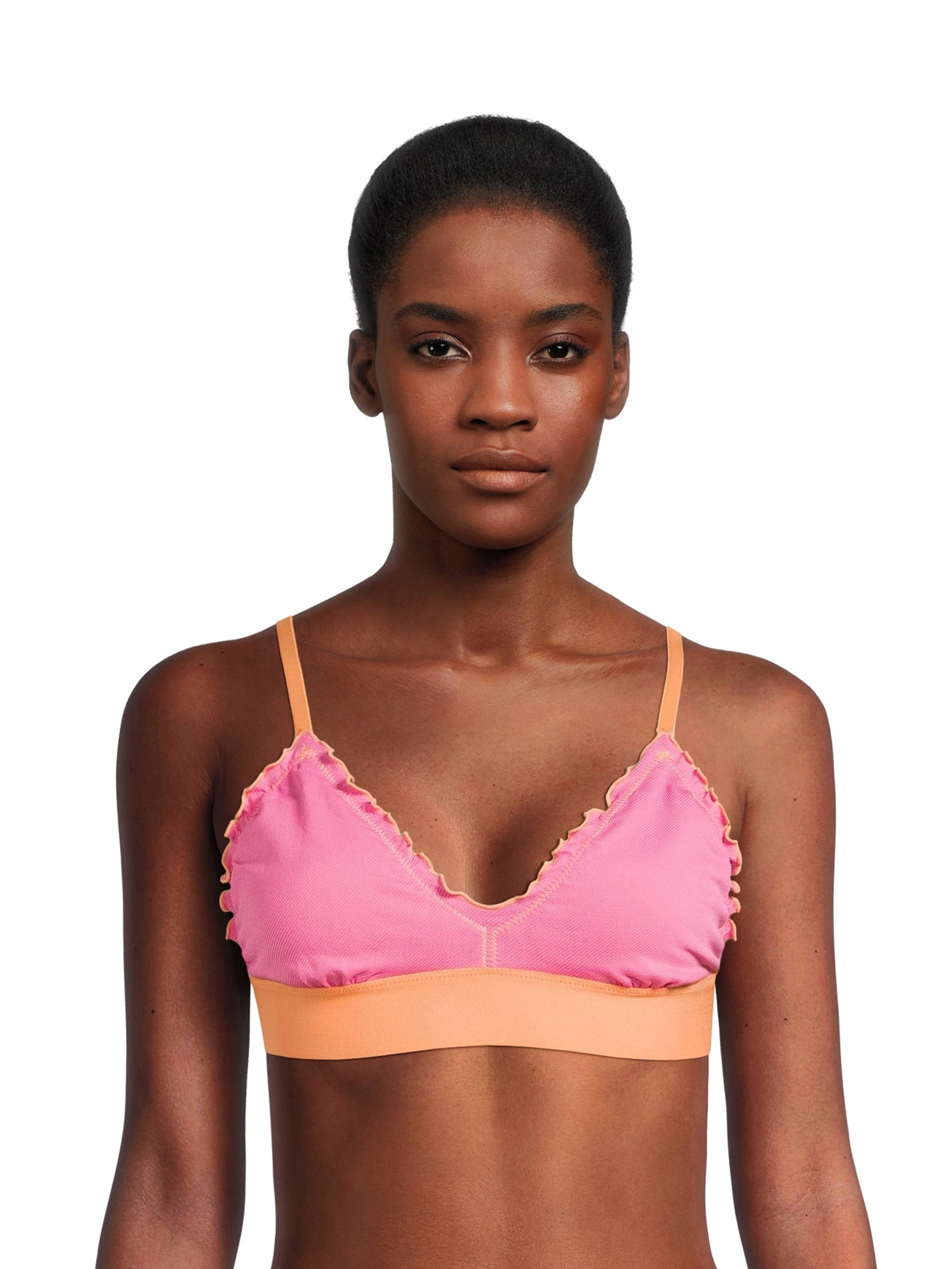 SCALLOPED EDGE TRIANGLE BRALETTE WITH BOW FRONT BOTANICAL BALLADS