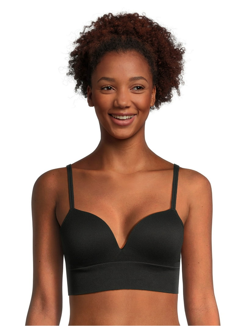 ブラジャー ^ ^ Women's Seamless Ribbed Lightly Lined Bralett Calvin Klein Bonded Flex Lightly Lined Bralette Black at