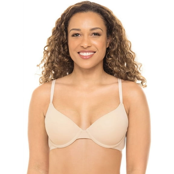 No Boundaries Women's Lightly Lined Underwire T-Shirt Bra, Sizes 34A to 40DDD