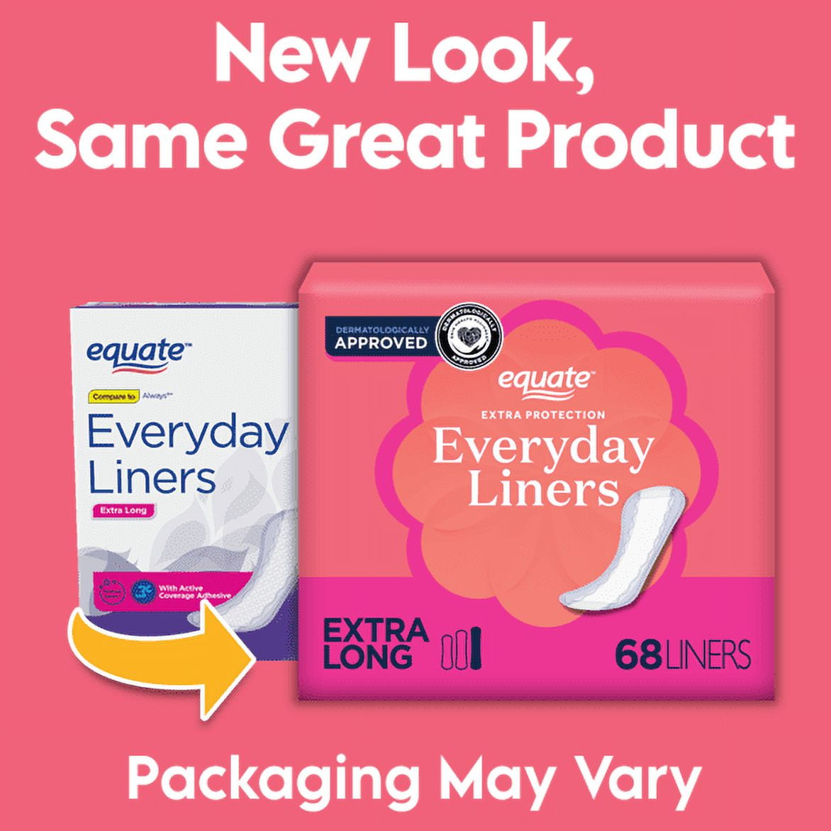 Equate Extra Protection Everyday Liners, Size Extra Long (68 Count)