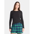 thumbnail image 1 of No Boundaries Women's Long Sleeve Crewneck Tee, XXS-4X, 1 of 5