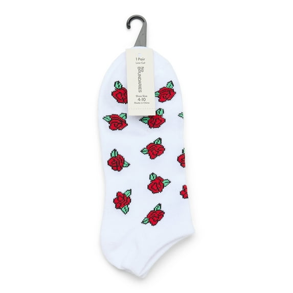 No Boundaries Women's Low Cut Socks, 1 Pack, Size 4-10