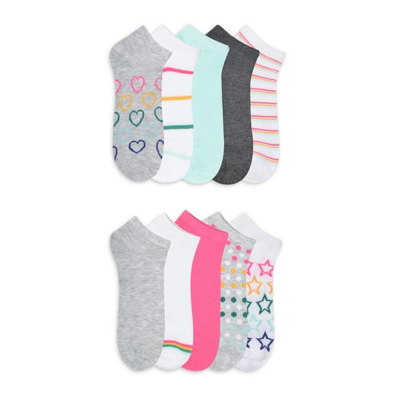 No Boundaries Women's Low-Cut Socks, 10-Pack, Sizes 4-10