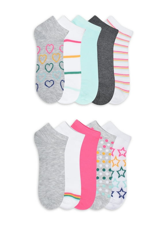 No Boundaries Women's Low-Cut Socks, 10-Pack, Sizes 4-10
