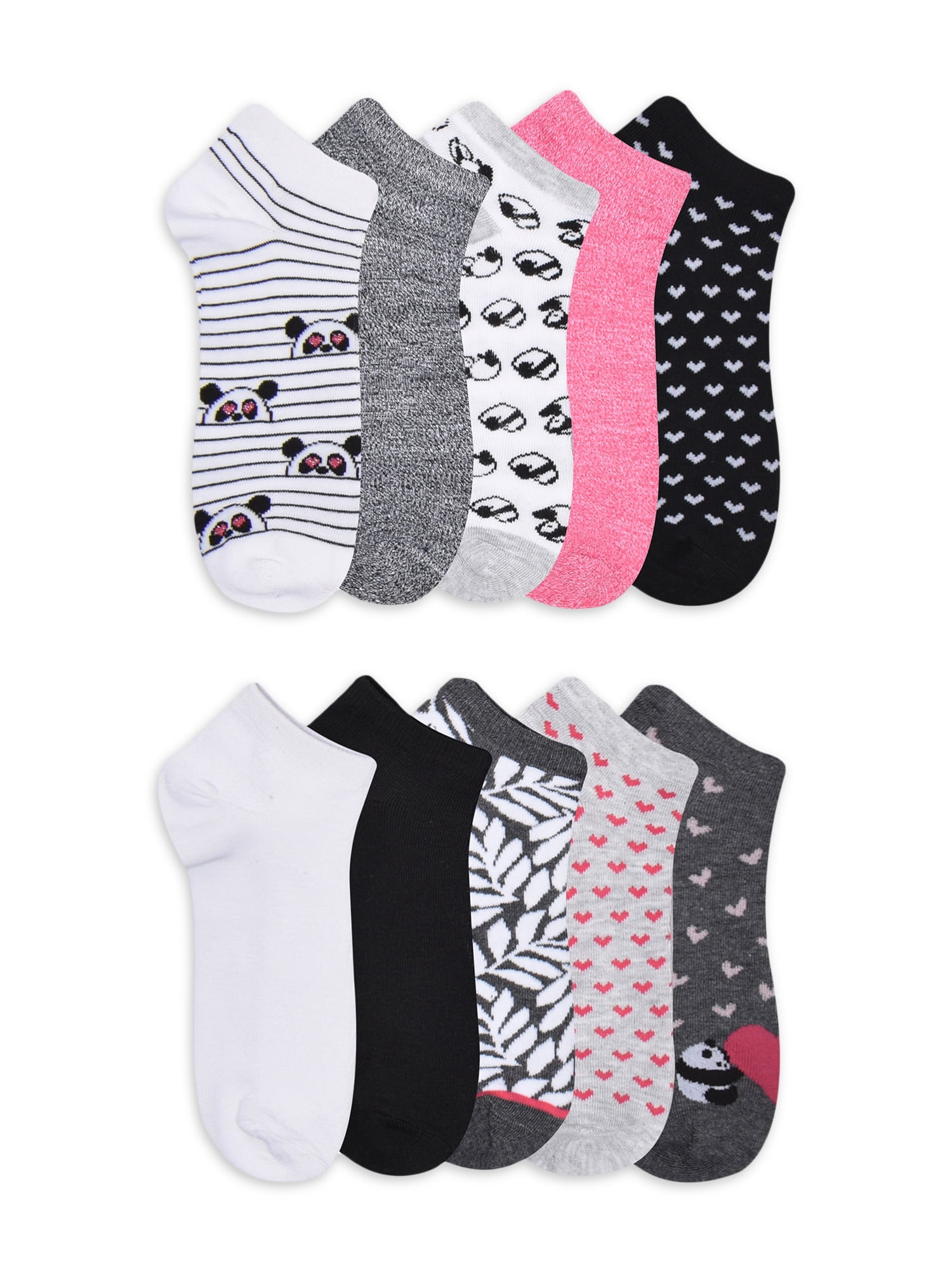 No Boundaries Women's Low-Cut Socks, 10-Pack, Sizes 4-10