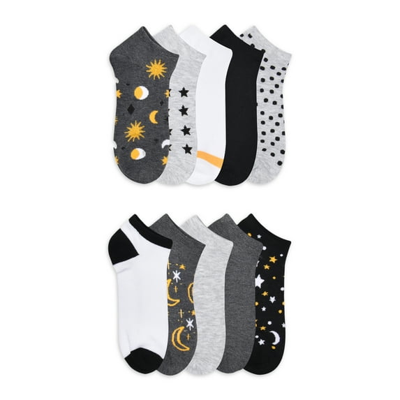 No Boundaries Women's Low-Cut Socks, 10-Pack, Sizes 4-10