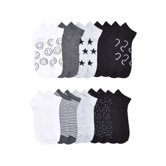 No Boundaries Women’s Low Cut Socks, 10 Pack, Shoe Sizes 4-10