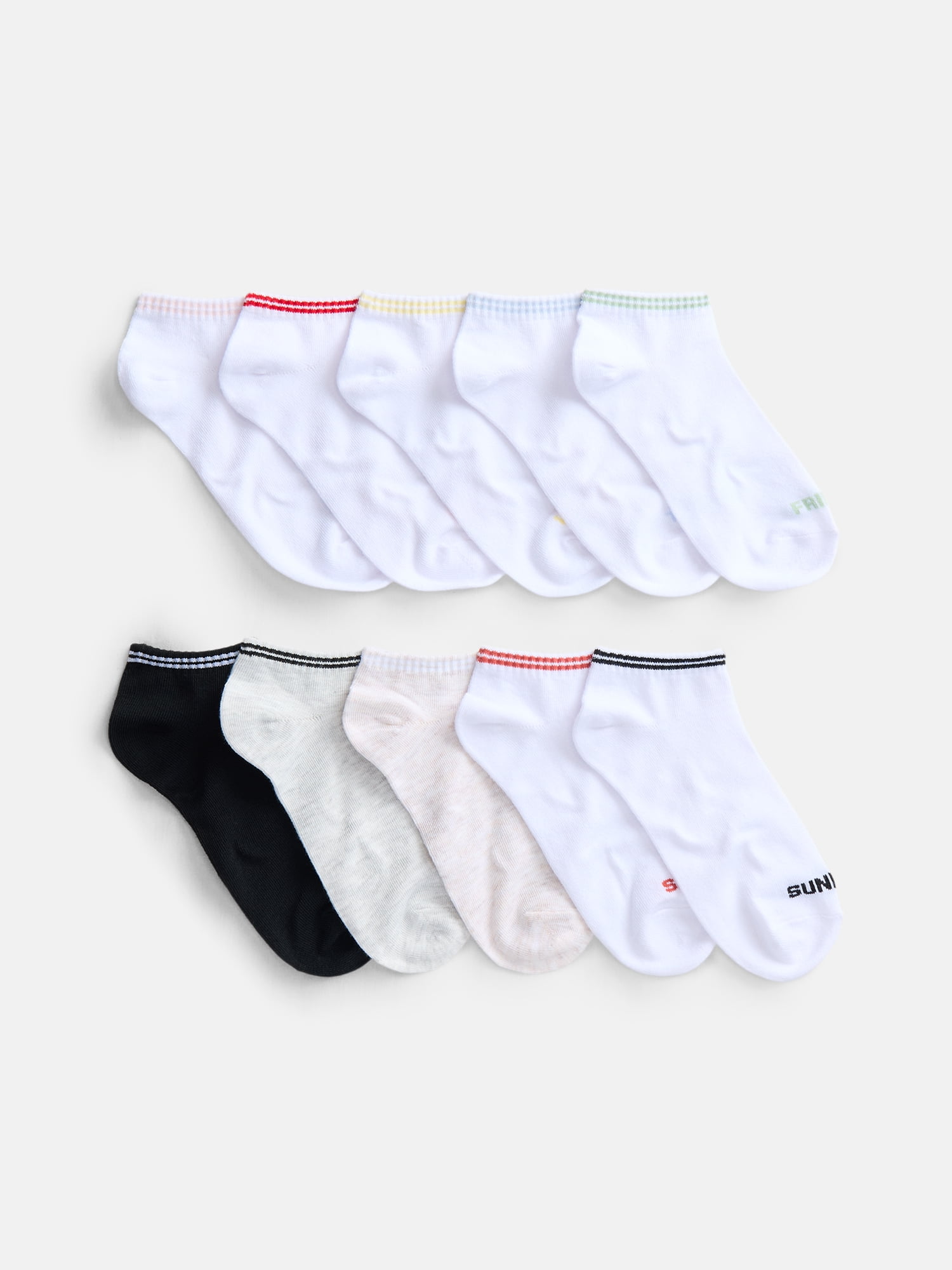 No Boundaries Women’s Low Cut Socks, 10 Pack, Shoe Sizes 4-10