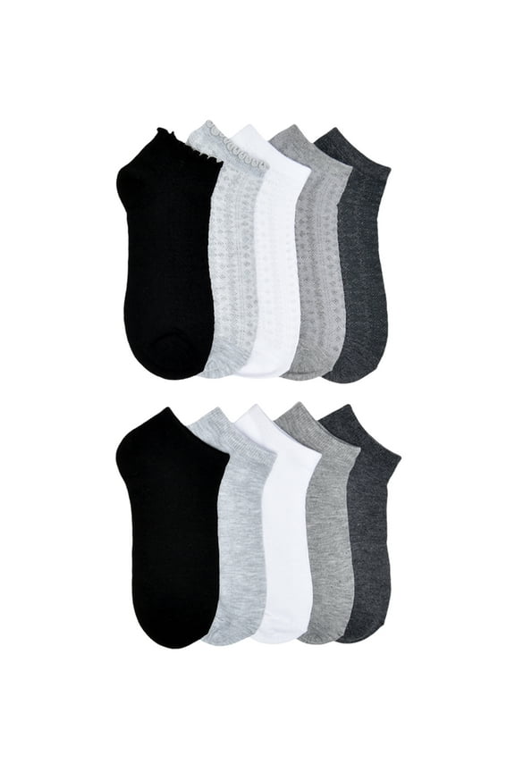 Womens Low-Cut Socks, 10-Pack, Sock Sizes 4-10