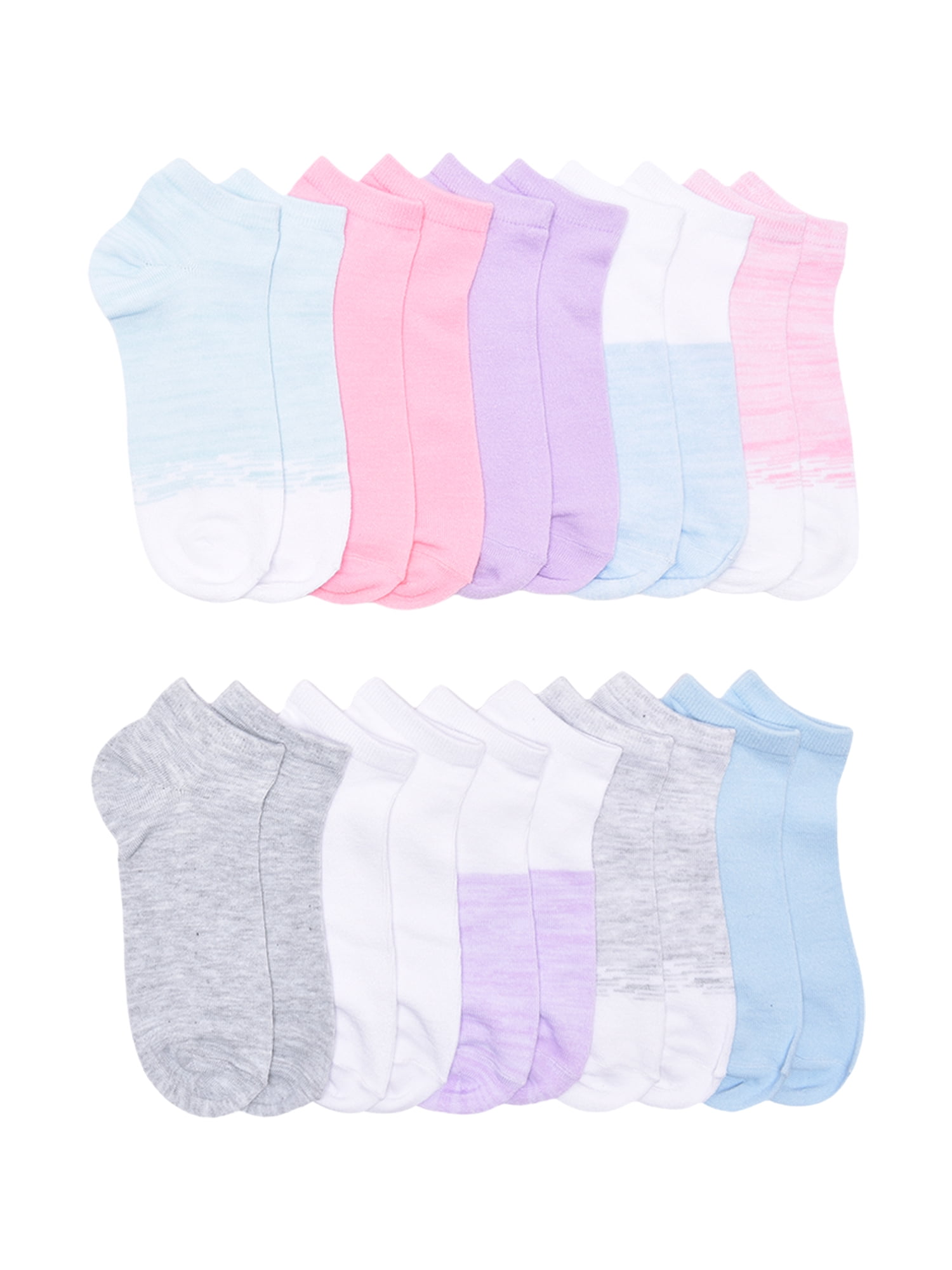 No Boundaries Womens Low-Cut Socks, 10-Pack, Sock Sizes 4-10