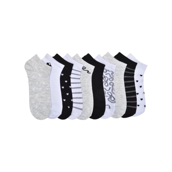 No Boundaries Women's Low-Cut Socks, 10-Pack, Sock Sizes 4-10