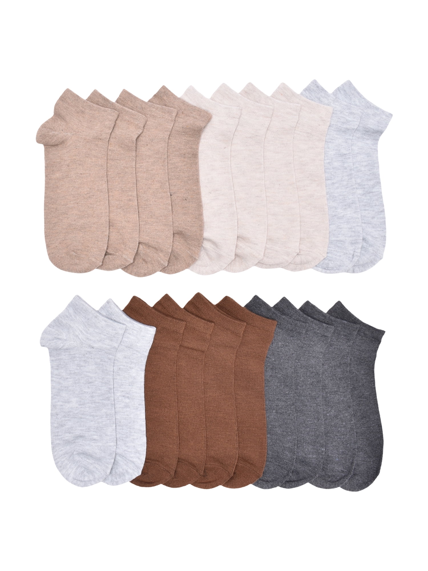 No Boundaries Womens Low-Cut Socks, 10-Pack, Sock Sizes 4-10