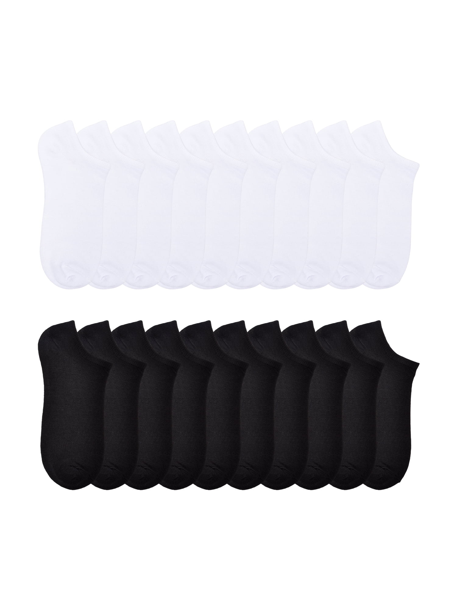 No Boundaries Womens Low-Cut Socks, 20-Pack, Shoe Size 4-10