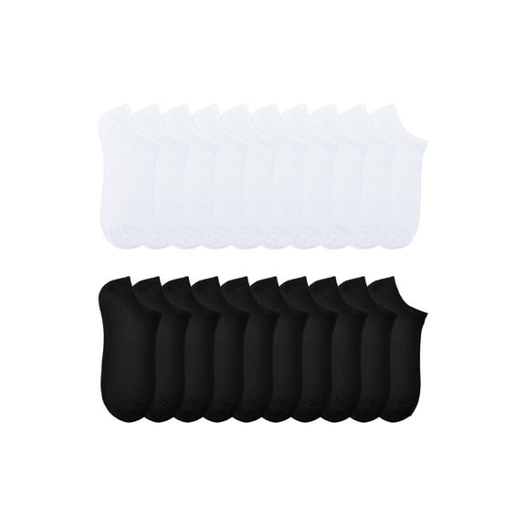 No Boundaries Womens Low-Cut Socks, 20-Pack, Shoe Size 4-10