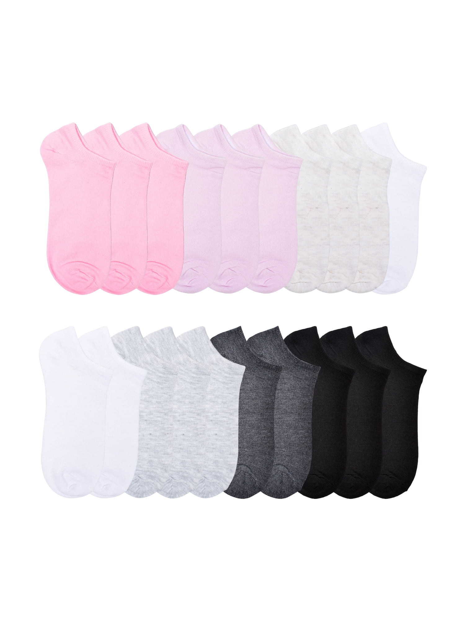 No Boundaries Womens Low-Cut Socks, 20-Pack, Shoe Size 4-10