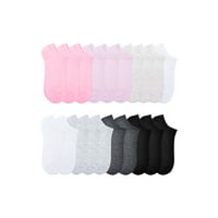 20-Pack No Boundaries Womens Low-Cut Socks (Pinks, White, Greys & Black, Size 4-10)