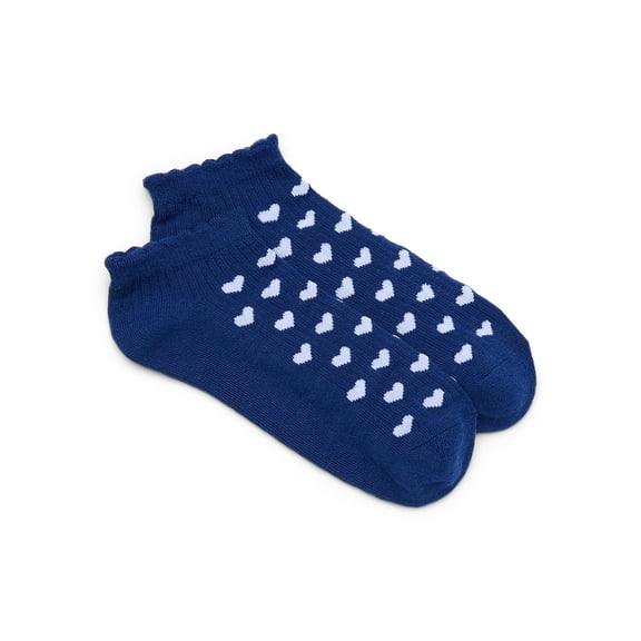 No Boundaries Women's Low Cut Socks with Scallop Welt, 1 Pack, Size 4-10