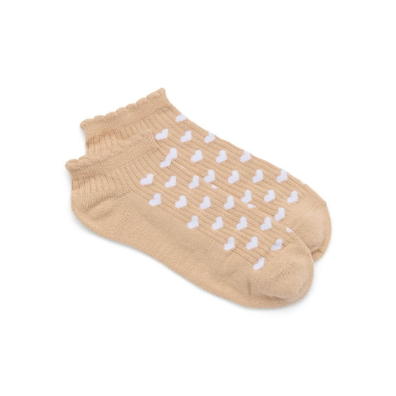 No Boundaries Women's Low Cut Socks with Scallop Welt, 1 Pack, Size 4-10