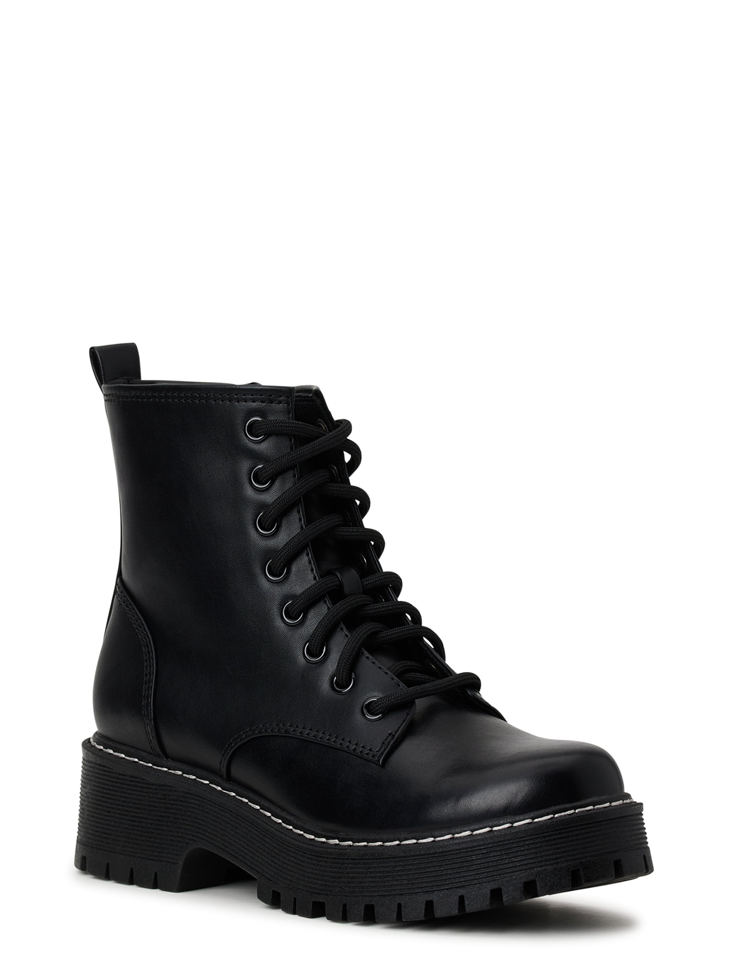 No Boundaries Women's Lug Sole Combat Boots - Walmart.com