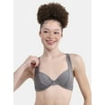 thumbnail image 1 of No Boundaries Women's Lurex Thread Underwire Swim Top, Sizes XXS - XXL, 1 of 5
