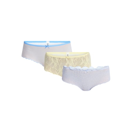 No Boundaries Mesh and Lace Cheeky Panties, 3-Pack, Women's, Sizes XS-XXXL
