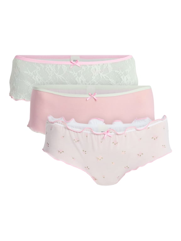 Mesh and Lace Cheeky Panties, 3-Pack, Women's, Sizes XS-XXXL