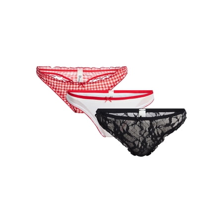 No Boundaries Mesh and Lace Thong Panties, 3-Pack, Women's XS-XXXL