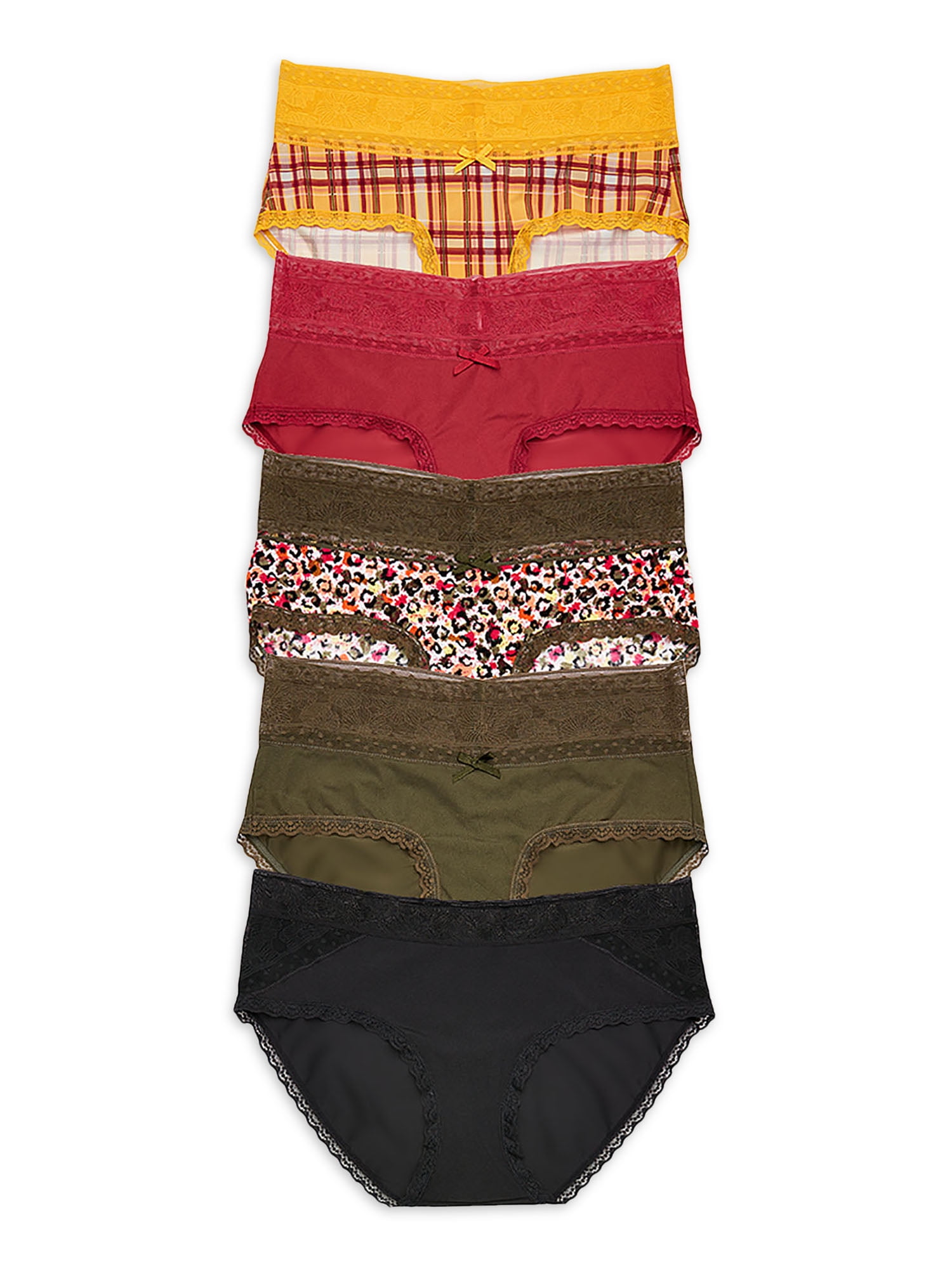 No Boundaries Women's Microfiber Hipster Panties, 5Pack