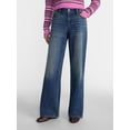 thumbnail image 1 of No Boundaries Mid Rise Baggy Jeans, 29", 31", 33" Inseams, Women's Sizes 00-24W, 1 of 5