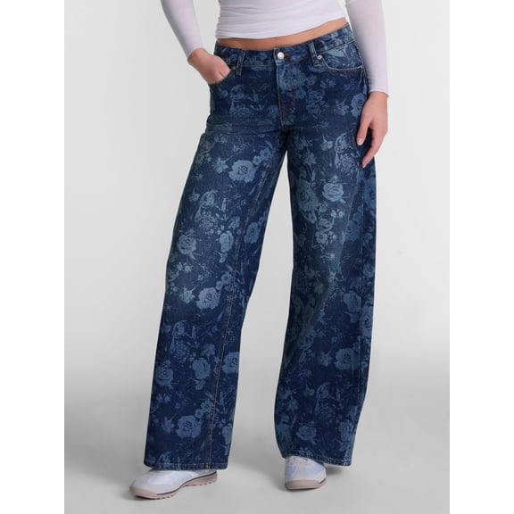 No Boundaries Mid Rise Baggy Jeans, 29", 31", 33" Inseams, Women's Sizes 00-24W
